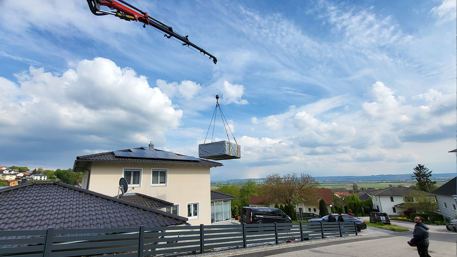 Whirlpoollieferung mit Kran